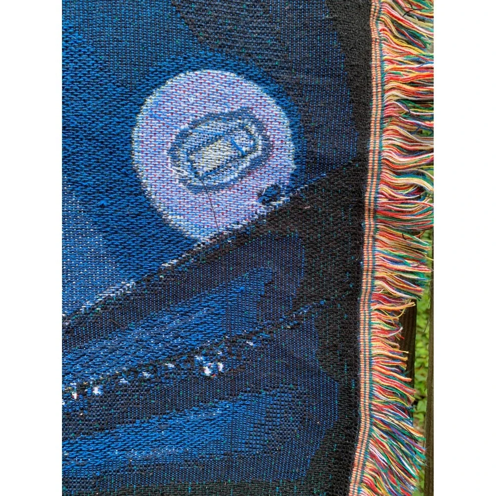 Vintage St Louis Rams Throw Blanket Woven Tapestry Fringe NFL Football 44x58